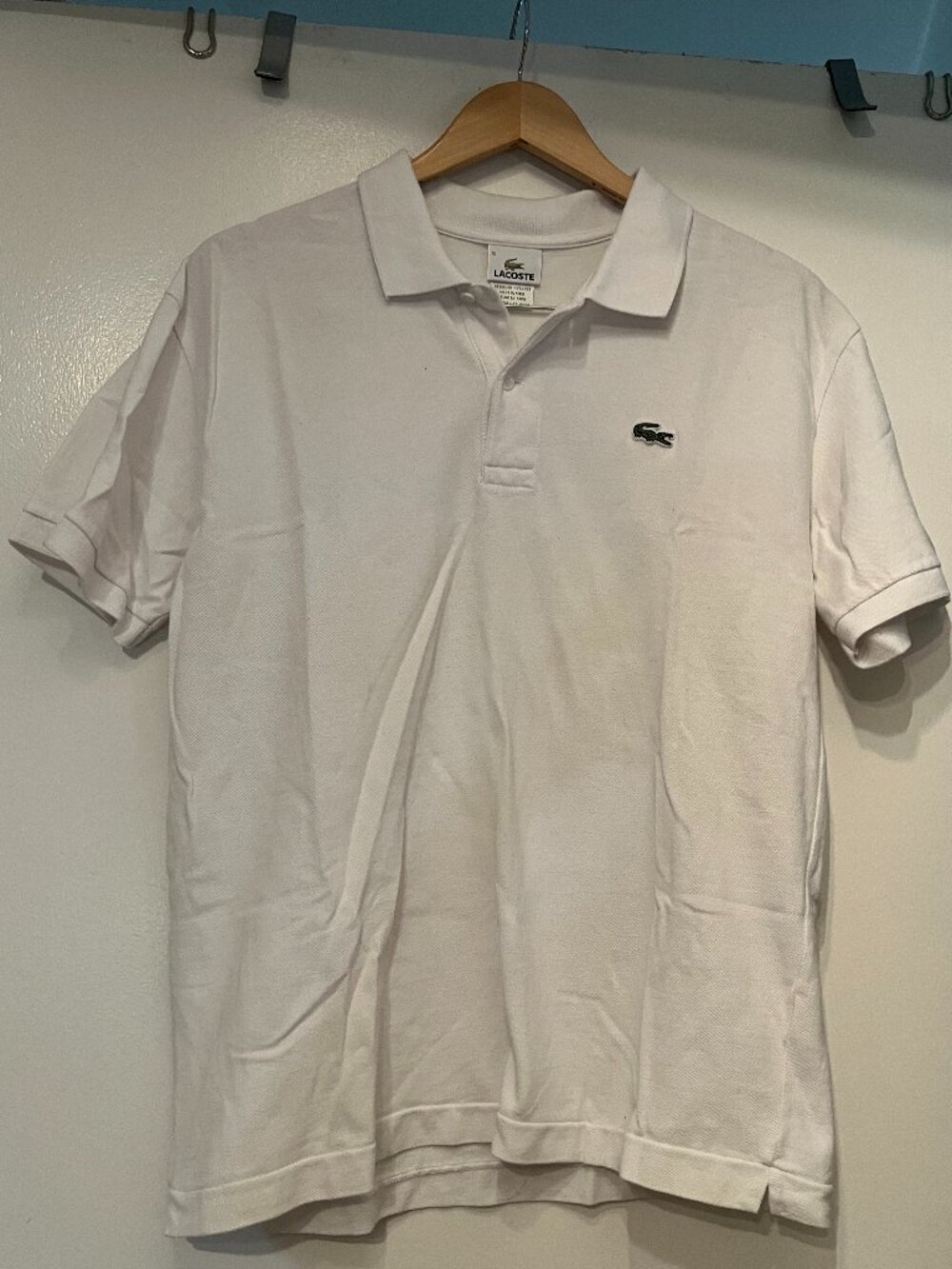 Lacoste White Men's Polo Shirt Short Sleeve Small (previously worn)